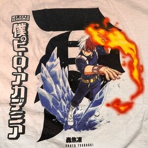Medium White Primitive x My Hero Academia Dirty P Shoto Todoroki Tee